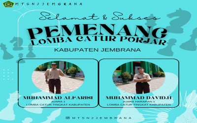 Siswa MTs N 2 Jembrana Raih  Peringkat 1 Lomba Catur dalam PORJAR Tingkat SMP/MTs se-Kabupaten Jembrana  